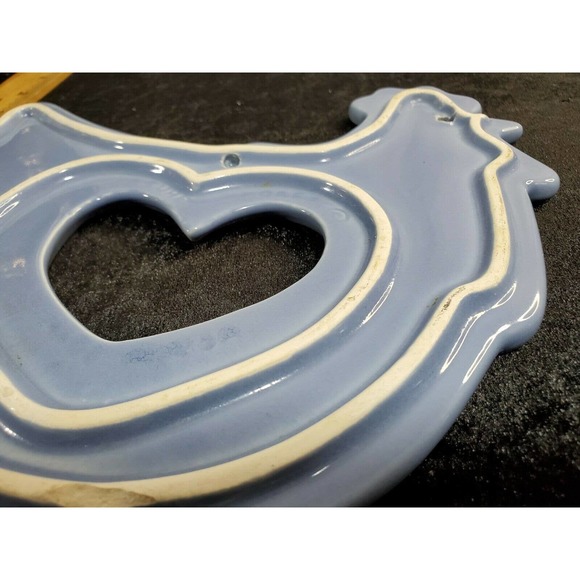 TREASURE CRAFT ROOSTER 🐓 TRIVET HOT PLATE COUNTRY FARMHOUSE RUSTIC CORNING BLUE - Picture 10 of 12